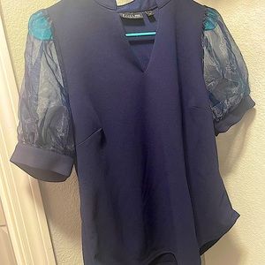 New York and Company business top in royal blue